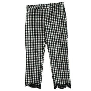 Bylyse Spenard Checkered Cropped Pants Black White High Waist SZ 8